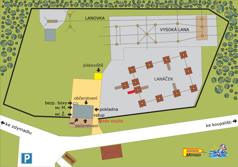 Orientační plán - Lanové centrum Pardubice